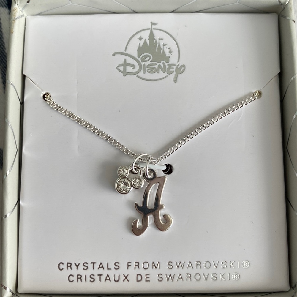Swarovski Silver “A” Letter Necklace from the Disney Collection